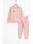 Pembe Gülenyüz Nakışlı Şardonlu Kız Çocuk Eşofman Takımı 23356 1