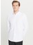 Tailored Fit Düğmeli Yaka Beyaz Erkek Gömlek ACE020261599_BYZ 3