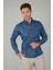 Erkek Uzun Kollu Spor Yaka Floral Desenli Denim Gömlek GMJEAN252168_D39 1