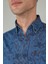 Erkek Uzun Kollu Spor Yaka Floral Desenli Denim Gömlek GMJEAN252168_D39 3