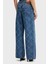Tamamı Logolu Pamuklu Loose Fit Geniş Paça Jeans LV047D709GYY2 Bayan Kot Pantolon LV047D709G Yy2 3