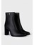 Deri Yandan Fermuarlı Kalın Topuklu Bot Siyah 11644358000 1