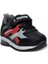 Çocuk Mevsimlik Işıklı Ortopedik Spor Ayakkabı - Siyah-Kırmızı - 22 2