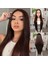 Kahverengi Ekstra Uzun Fiber Sentetik Düz Tül Peruk 1