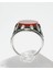 “erkek Gümüş Otantik Desenli Kırmızı Akik Taşlı El Işçiliği Vintage Model Yüzük – Siyah Detaylı 925 Ayar Gümüş” 5