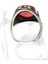 “erkek Gümüş Otantik Desenli Kırmızı Akik Taşlı El Işçiliği Vintage Model Yüzük – Siyah Detaylı 925 Ayar Gümüş” 6