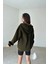 Kadın 3 Iplik Oversize Kapüşonlu Fermuarlı Hırka Sweatshirt 2