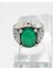 Erkek 925 Ayar Gümüş Yeşil Akik Taşlı El Işçiliği Osmanlı Motifli Yüzük – Doğal Taşlı Özel Tasarım 2