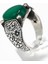 Erkek 925 Ayar Gümüş Yeşil Akik Taşlı El Işçiliği Osmanlı Motifli Yüzük – Doğal Taşlı Özel Tasarım 4