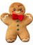 Kurabiye Adam Peluş Yastık, Uyku Arkadaşı Peluş, Yılbaşı Kırmızı Papyon Kurabiye Adam 32 cm 5