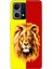 Oppo Reno 7 4g Uyumlu Kılıf Silikon Desenli Resimli Kapak Sarı Kırmızı Parçalı Aslan 1