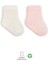 Puan Derby Penye Soket Çorap 2'li Pembe Ekru 1
