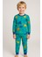 Erkek Çocuk Likralı Penye Kaliteli Dinozor Baskılı Pijama Takımı 2