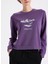 D5WL-SWT3615 Mor Bisiklet Yaka Relaxed Baskılı Kadın Sweatshırt 4