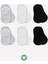 6'lı Silikonlu Babet Penye Çorap BS30101B Gri Beyaz Siyah 1
