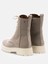 Bej Fermuarlı Bağcıklı Hakiki Deri Süet Kadın Bot 5