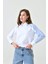 Kadın Özel Tasarım Yaka Kol Düğmeli Çizgi Garnili Tesettüre Uygun Bluz Gömlek 1