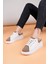 LC109 Beyaz Kahve Süet Kadın Sneaker 1