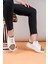 LC109 Beyaz Kahve Süet Kadın Sneaker 2