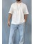 Oversize Fit %100 Pamuk Orta Kalın Dokulu Ekru T-Shirt 4