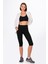 Kadın Likralı Süprem Düz Kapri Tayt Siyah | K0458 4
