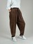 Kahve Pileli Kadife Kadın Jogger Pantolon COC1087 1