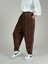 Kahve Pileli Kadife Kadın Jogger Pantolon COC1087 2