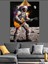 Ayda Gitar Çalan Astronot Dekoratif Kanvas - Mdf Ahşap Tablo 4