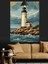 Kayalık Sahildeki Deniz Feneri ve Deniz Dekoratif Kanvas - Mdf Ahşap Tablo 3