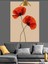 Kırmızı Gelincik Çiçek Dikey Beyaz Fon Dekoratif Kanvas - Mdf Ahşap Tablo 5