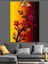 Soyut Çiçek Kırmızı Sarı Dekoratif Kanvas - Mdf Ahşap Tablo 3