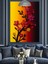 Soyut Çiçek Kırmızı Sarı Dekoratif Kanvas - Mdf Ahşap Tablo 4