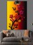 Soyut Çiçek Kırmızı Sarı Dekoratif Kanvas - Mdf Ahşap Tablo 5