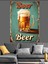 Retro Bira Ilan Afişi Dekoratif Kanvas - Mdf Ahşap Tablo 4