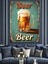Retro Bira Ilan Afişi Dekoratif Kanvas - Mdf Ahşap Tablo 5