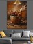 Kahve Çekirdekleri Fincan ve Kahve Dekoratif Kanvas - Mdf Ahşap Tablo 3