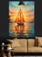 Gün Batımı Yelkenli Tekne Dekoratif Kanvas - Mdf Ahşap Tablo 1