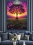 Mor Işıklı Ağaç Manzarası Dekoratif Kanvas - Mdf Ahşap Tablo 2
