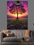 Mor Işıklı Ağaç Manzarası Dekoratif Kanvas - Mdf Ahşap Tablo 3