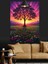 Mor Işıklı Ağaç Manzarası Dekoratif Kanvas - Mdf Ahşap Tablo 5