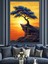 Gün Batımı Ağaç Manzarası Dekoratif Kanvas - Mdf Ahşap Tablo 5