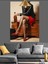 Kırmızı Elbiseli Seksi Kadın Dekoratif Kanvas - Mdf Ahşap Tablo 5
