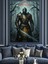 Karanlık Ormanda Zırhlı Şövalye Kılıç Tutuyor Dekoratif Kanvas - Mdf Ahşap Tablo 4