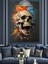 Bağıran Kurukafa Portresi Renk Sanatı Dekoratif Kanvas - Mdf Ahşap Tablo 4
