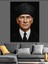 Kalpaklı Mustafa Kemal Atatürk Portresi Dekoratif Kanvas - Mdf Ahşap Tablo 1