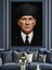 Kalpaklı Mustafa Kemal Atatürk Portresi Dekoratif Kanvas - Mdf Ahşap Tablo 2