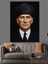 Kalpaklı Mustafa Kemal Atatürk Portresi Dekoratif Kanvas - Mdf Ahşap Tablo 5