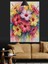 Renkli Çiçek Buketi Suluboya Sanatı Dekoratif Kanvas - Mdf Ahşap Tablo 3