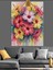 Renkli Çiçek Buketi Suluboya Sanatı Dekoratif Kanvas - Mdf Ahşap Tablo 4