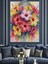 Renkli Çiçek Buketi Suluboya Sanatı Dekoratif Kanvas - Mdf Ahşap Tablo 5